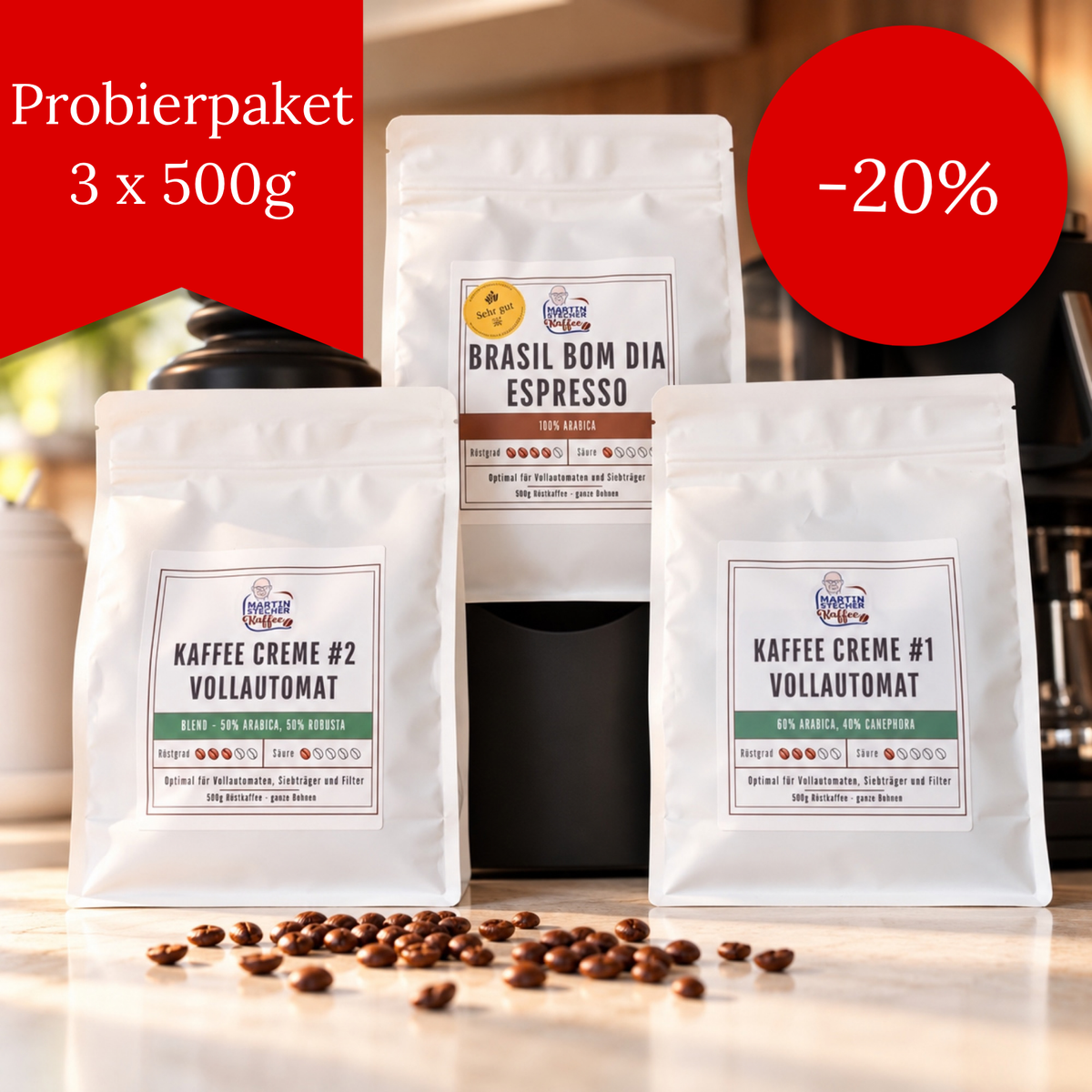 Vollautomaten Probierpaket 3*500g