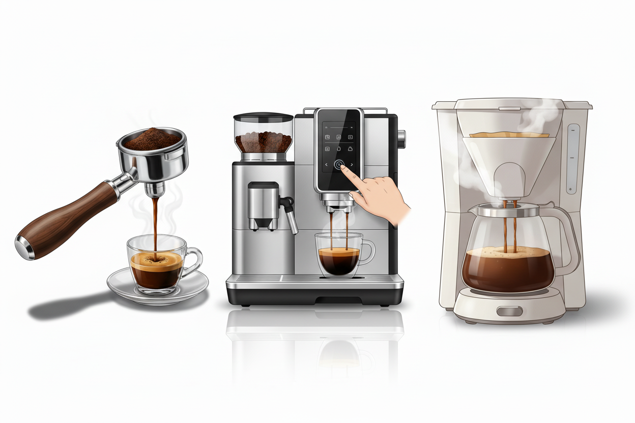 Siebträger, Vollautomat und Filterkaffee