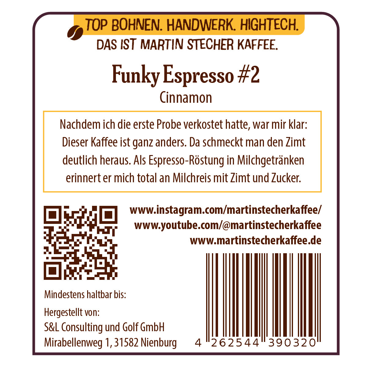Funky Espresso #2: Columbian micro-lot Cinnamon