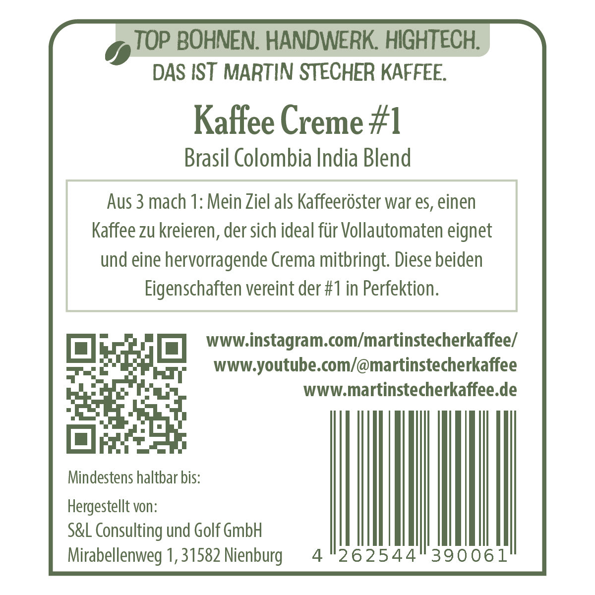 Creme #1: Brazil Columbia India Blend